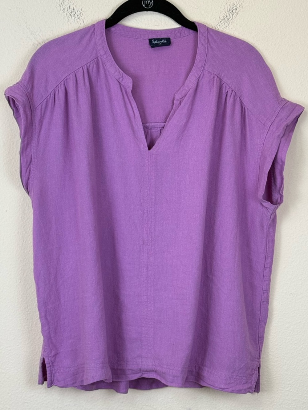 Splendid tops large blue and lavender linen blend - Picture 7 of 14